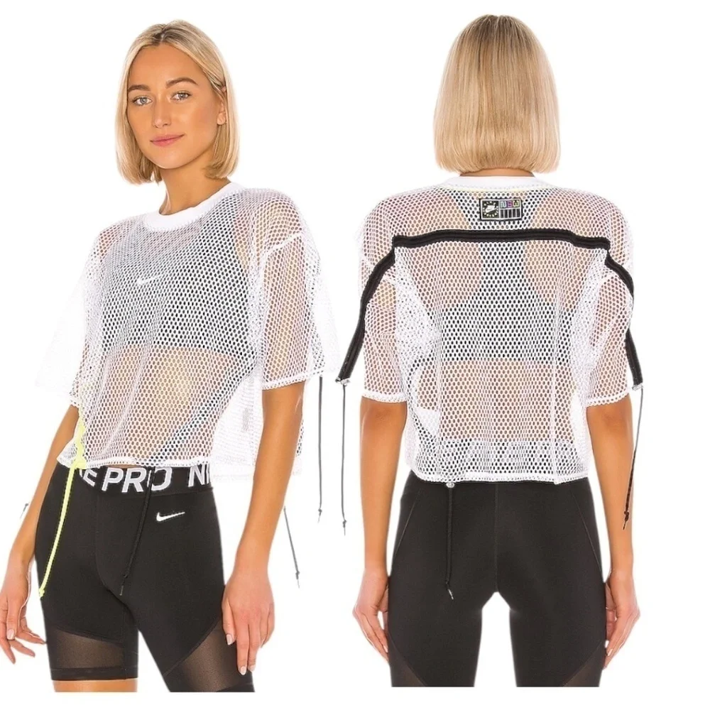 NIKE Sportswear NSP SS Mesh Top in Blue XS